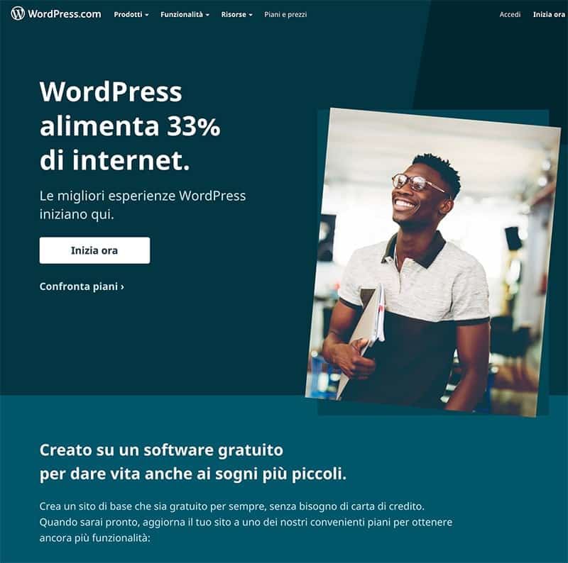 Homepage di WordPress.com